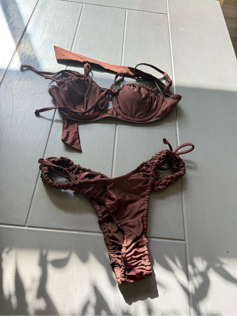 Somerfield Swim Chocolate Brown Ruched Two-Piece Bikini
